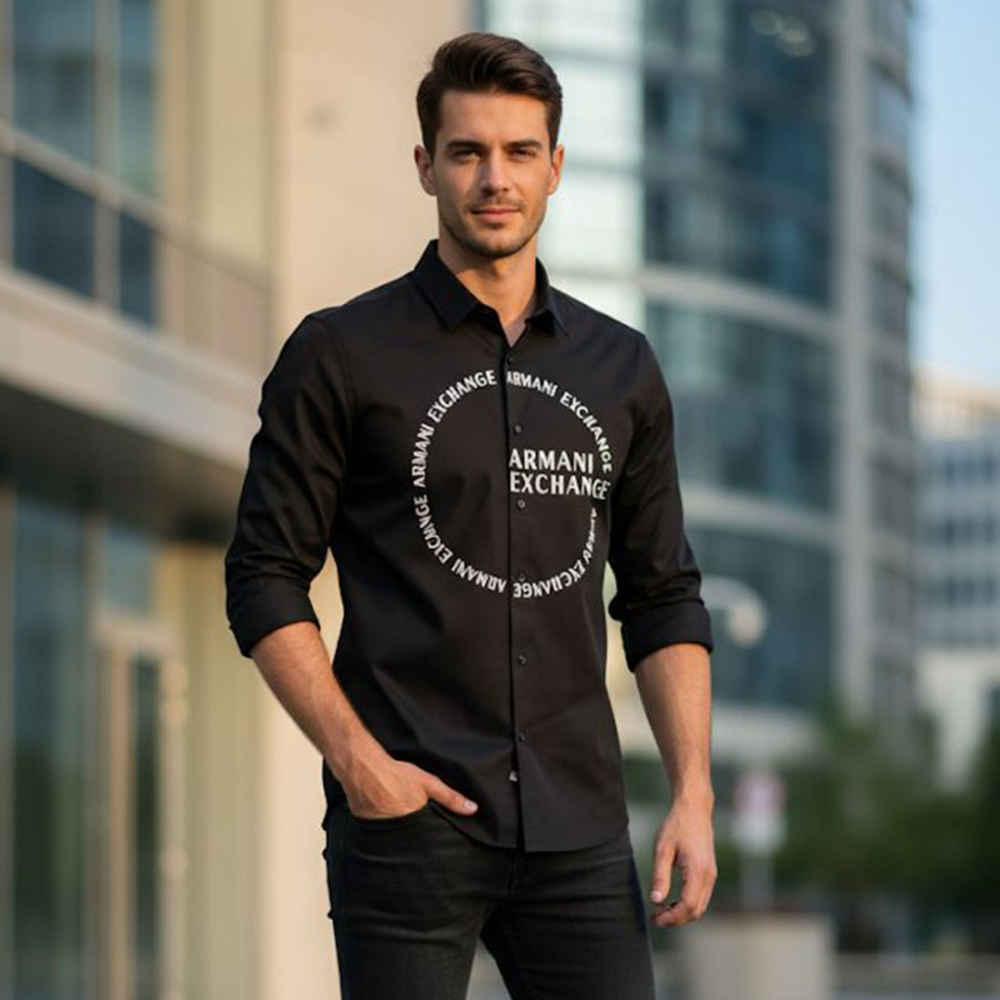 Armani Exchange Black Cotton Shirt-1