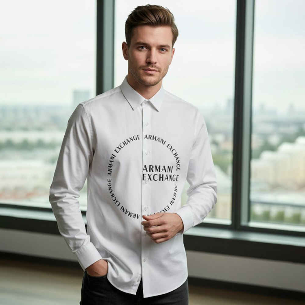 Armani Exchange White Cotton Shirt-1