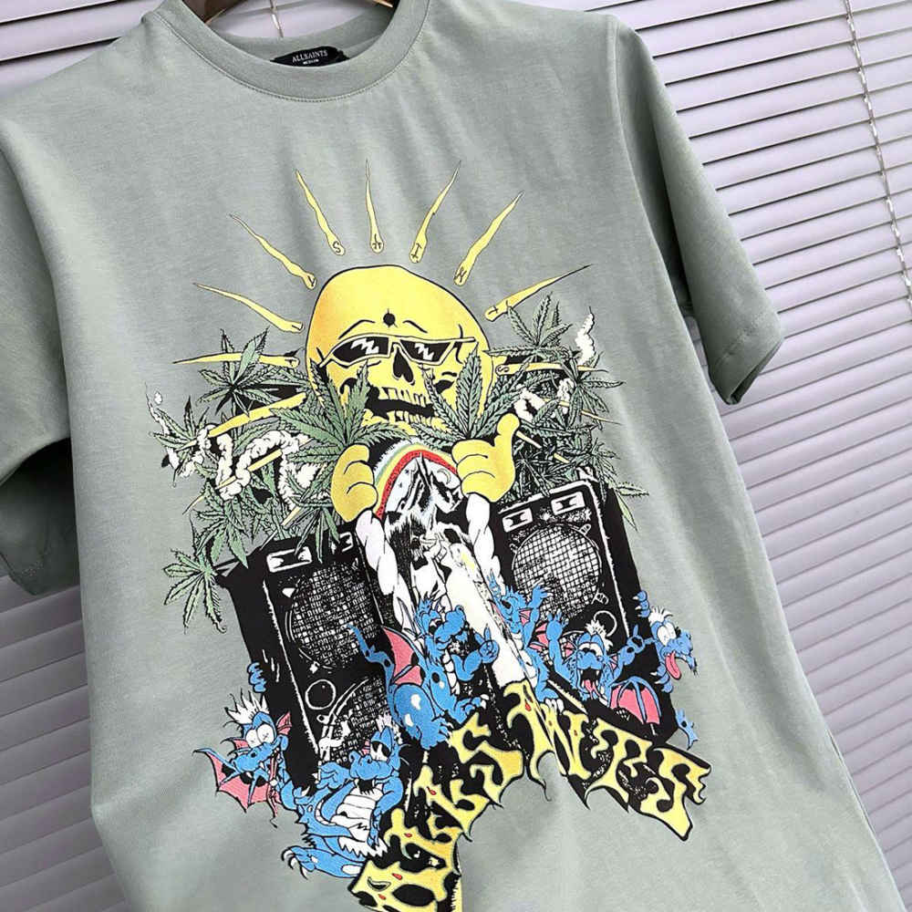 All Saints Grey Premium Quality T-shirt-thumb-1