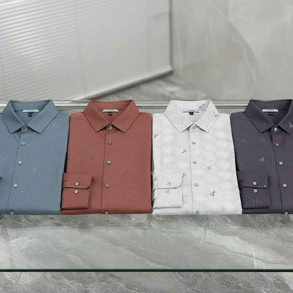 Prada Embroidery Brown Premium Quality Shirt-thumb-3