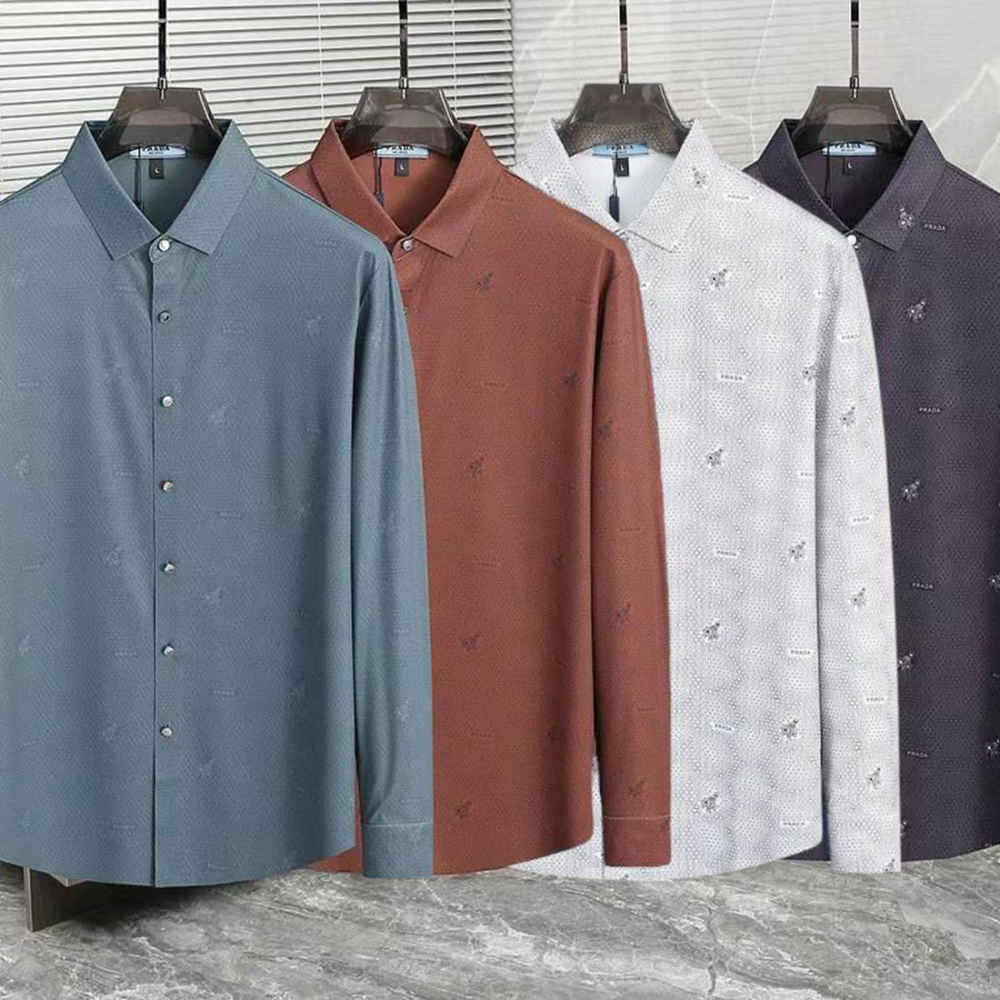 Prada Embroidery Brown Premium Quality Shirt-thumb-2