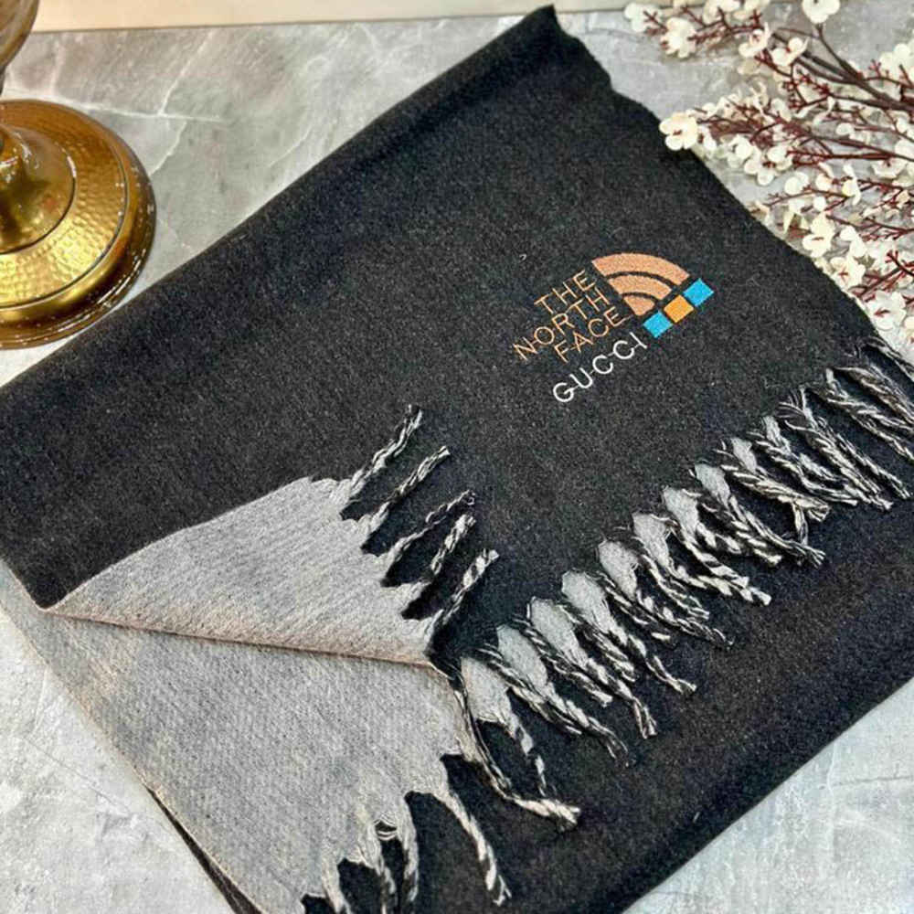 Gucci X North Face Black Woolen Stole-thumb-0