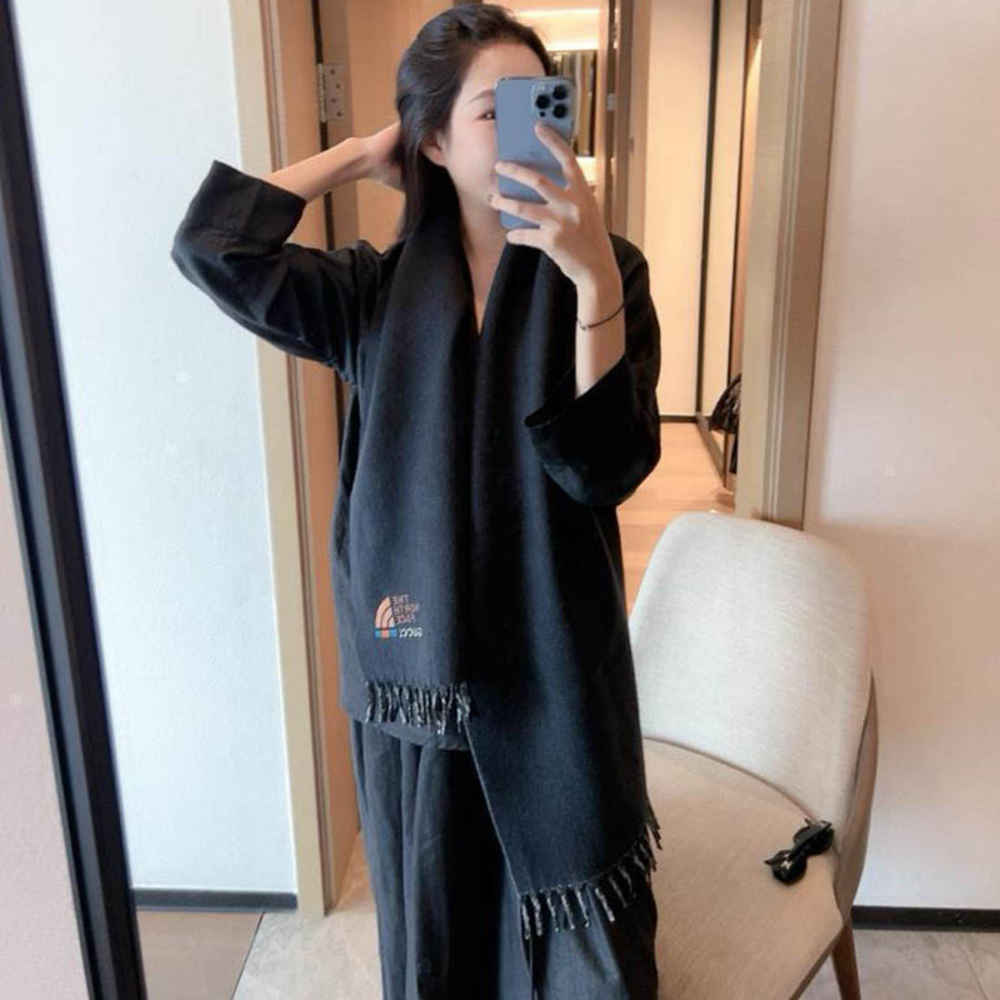 Gucci X North Face Black Woolen Stole-thumb-2