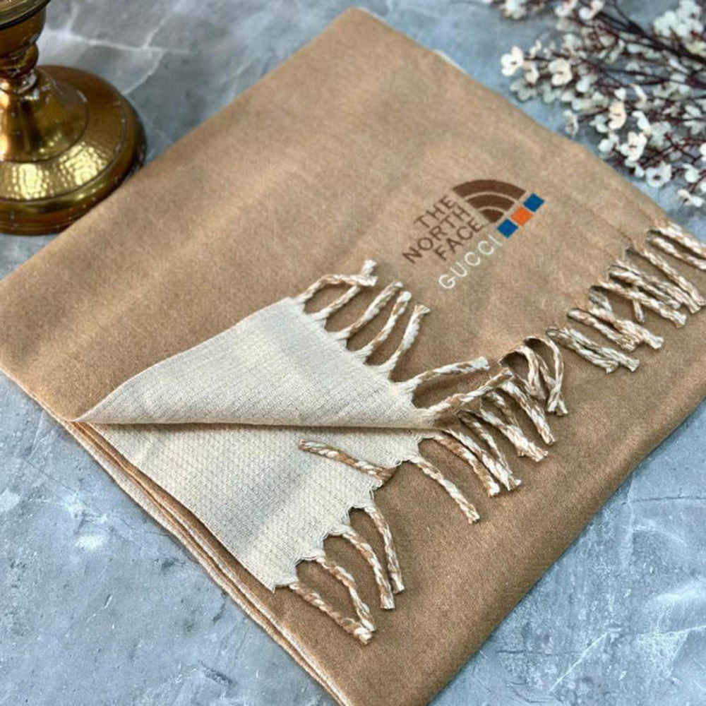 Gucci X North Face Beige Woolen Stole-thumb-0