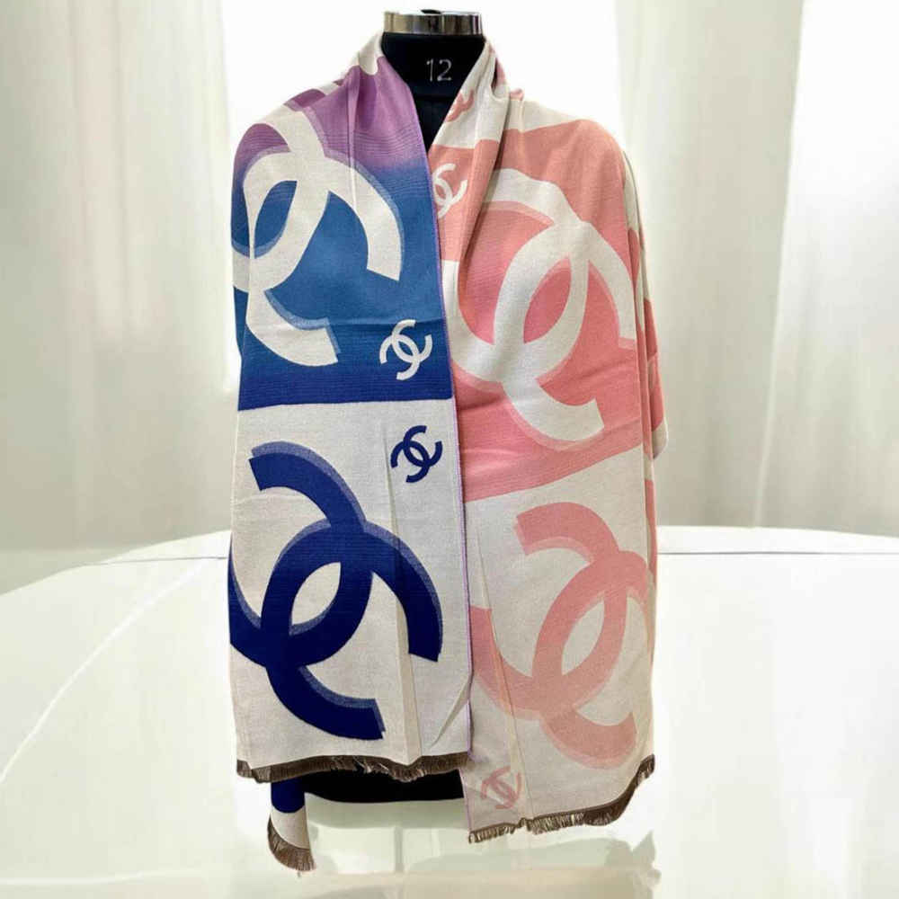 Chanel Designer Pink Woolen Stole-thumb-0