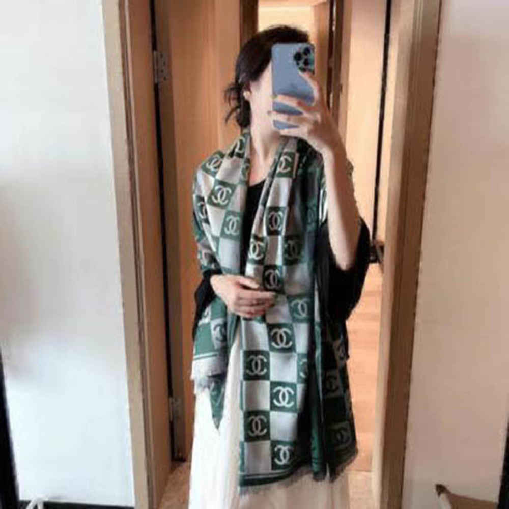 Chanel Designer Green Woolen Stole-thumb-1