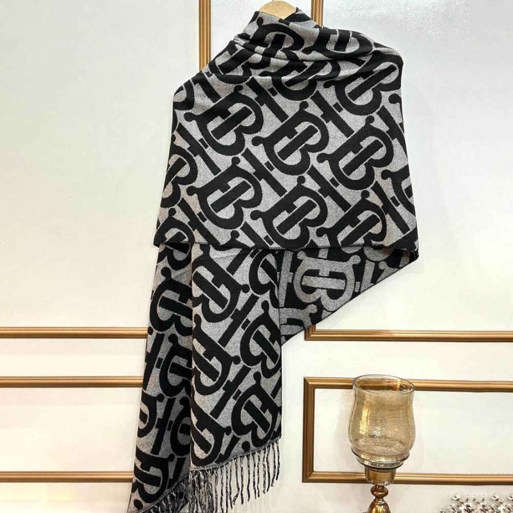 Burberry Designer Black Silk Stole-thumb-0