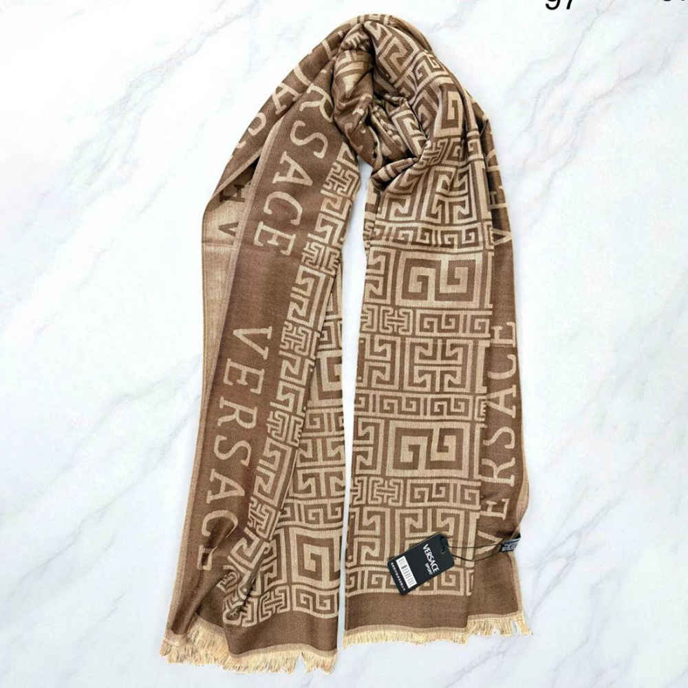 Versace Designer Brown Silk Stole-thumb-0