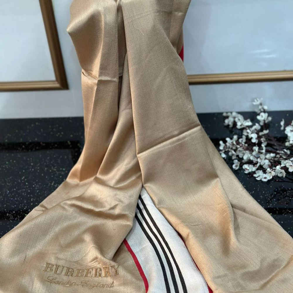 Burberry Designer Beige Silk Stole-thumb-1