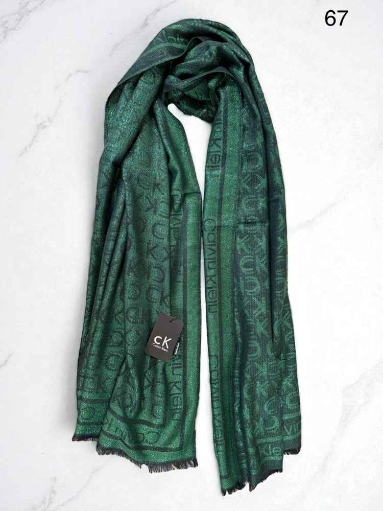 Calvin Klein Reversible Designer Green Woolen Stole-thumb-2
