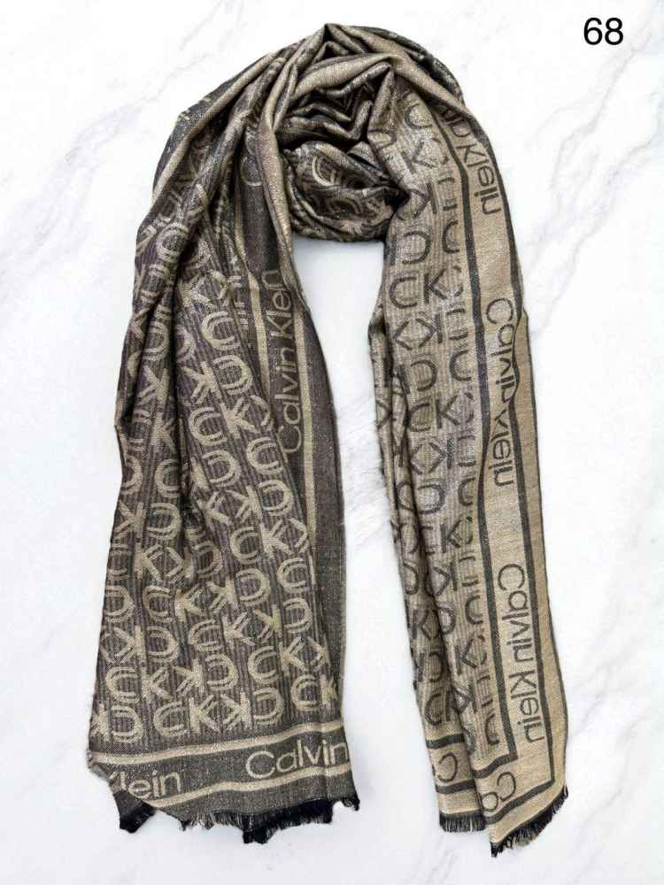 Calvin Klein Reversible Designer Cream Woolen Stole-thumb-2