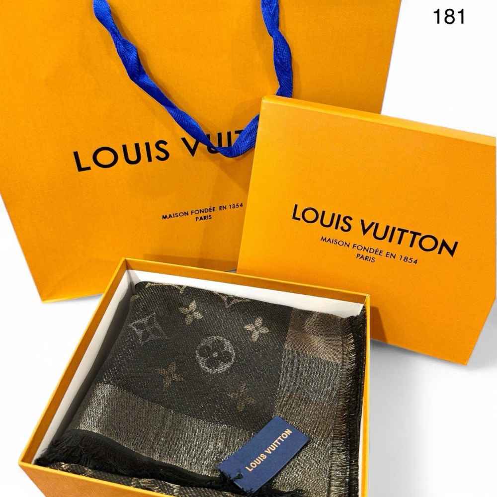 Louis Vuitton Reversible Black Shine Monogram Shawl-1