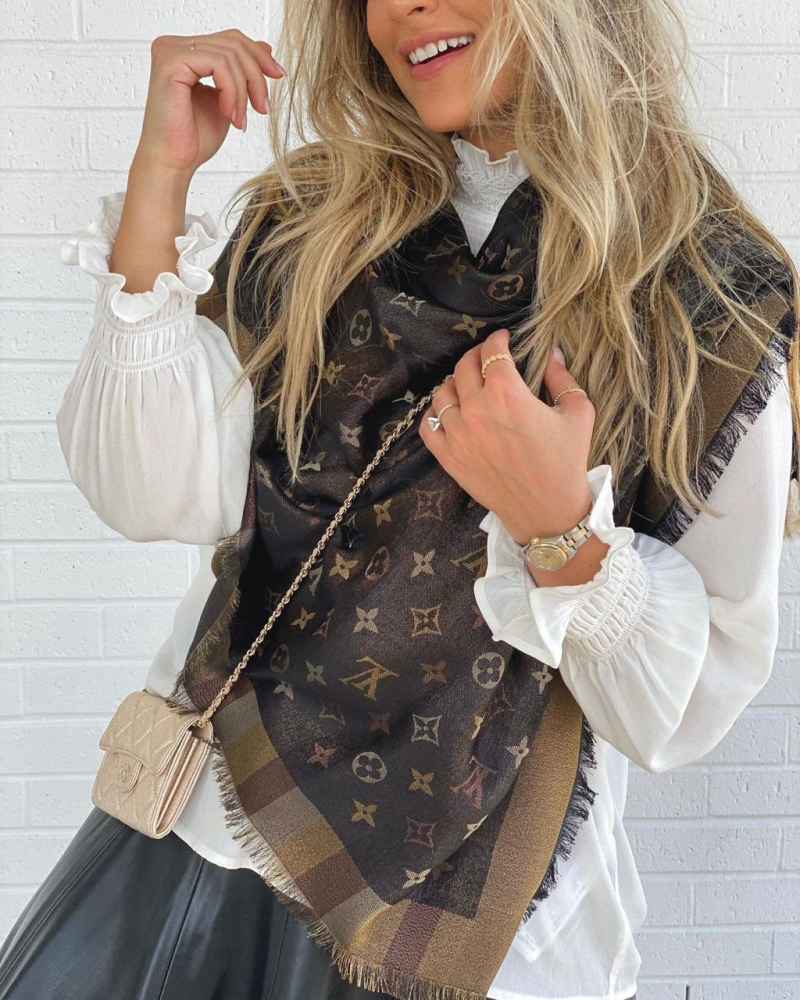 Louis Vuitton Reversible Black Shine Monogram Shawl-2