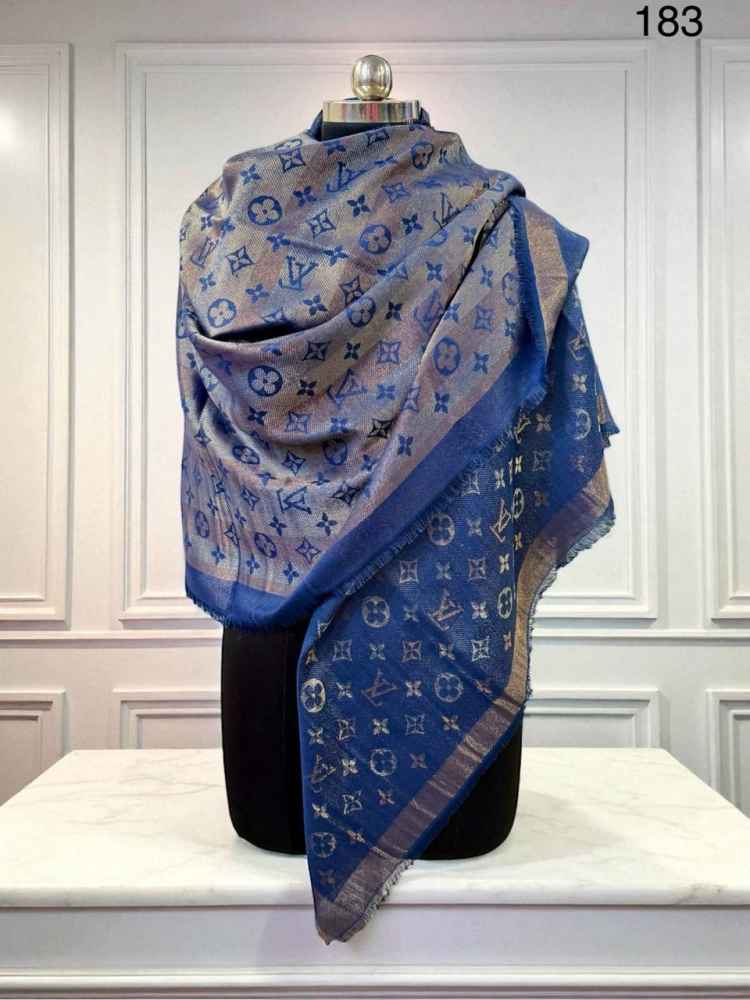 Louis Vuitton Reversible Blue Shine Monogram Shawl-1