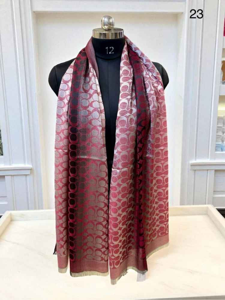 Coach Signature Wine  Woollen Stole-1