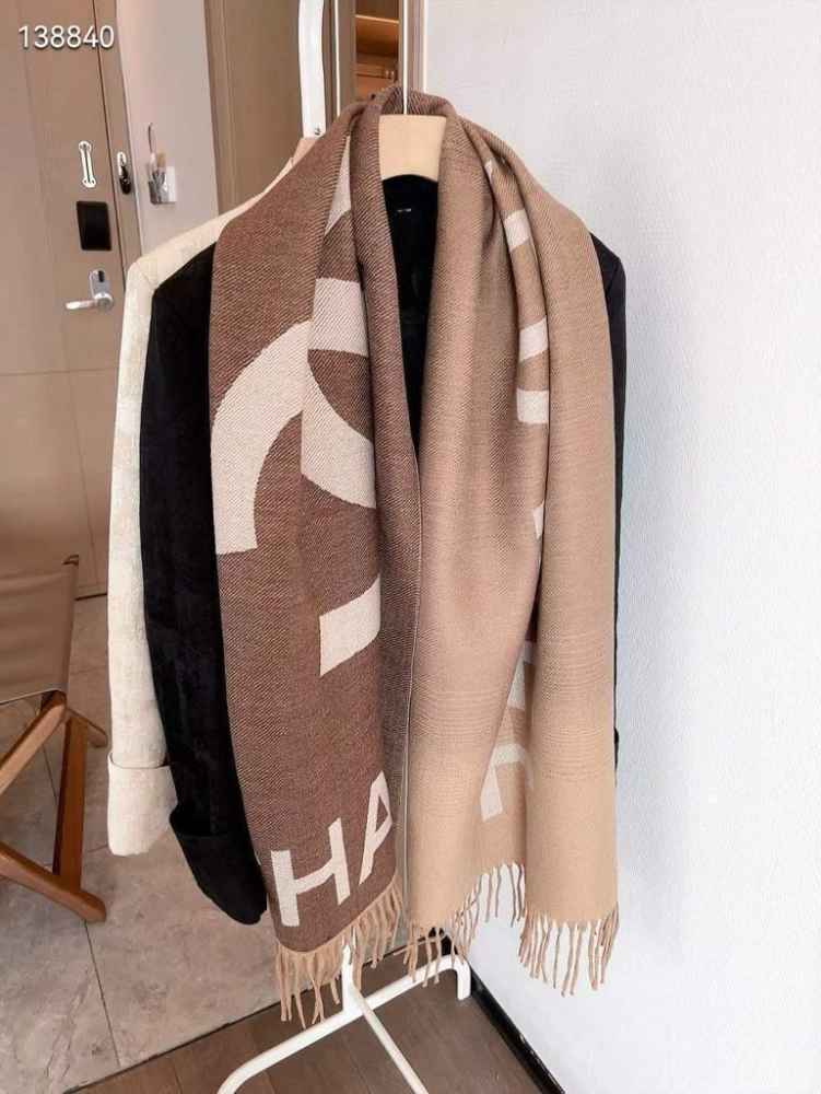 Chanel Designer Brown Woolen Stole-1