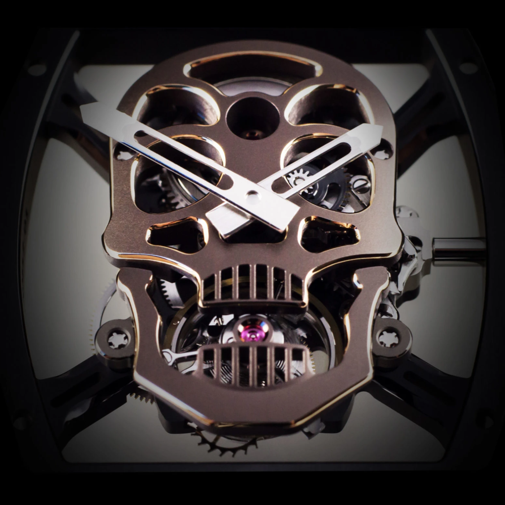 Richard Mille RM 052 Tourbillon Skull Black Strap Mens Watch-2