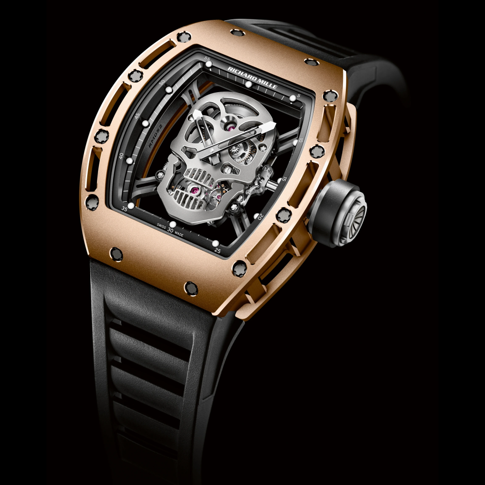 Richard Mille RM 052 Tourbillon Skull Black Strap Mens Watch-1