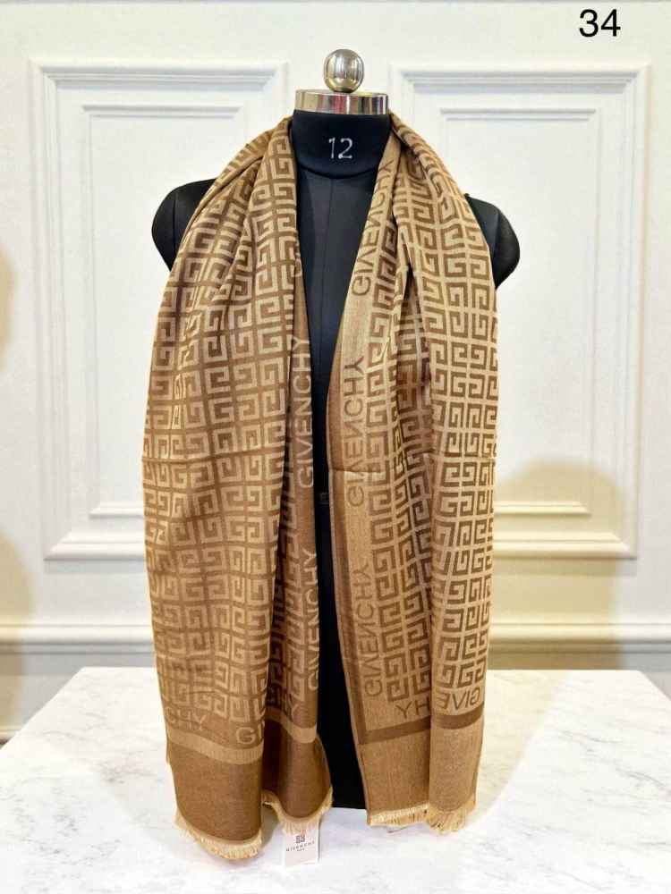 Givenchy Premium Quality Brown Reversible Woollen Stole-1