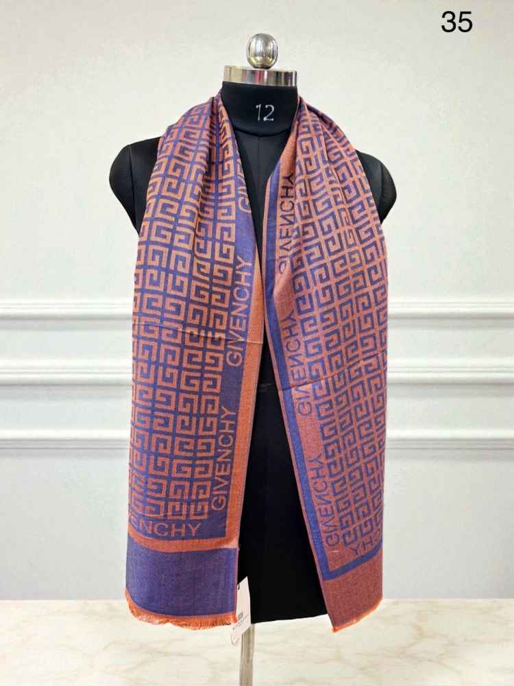 Givenchy Premium Quality Blue Reversible Woollen Stole-thumb-1