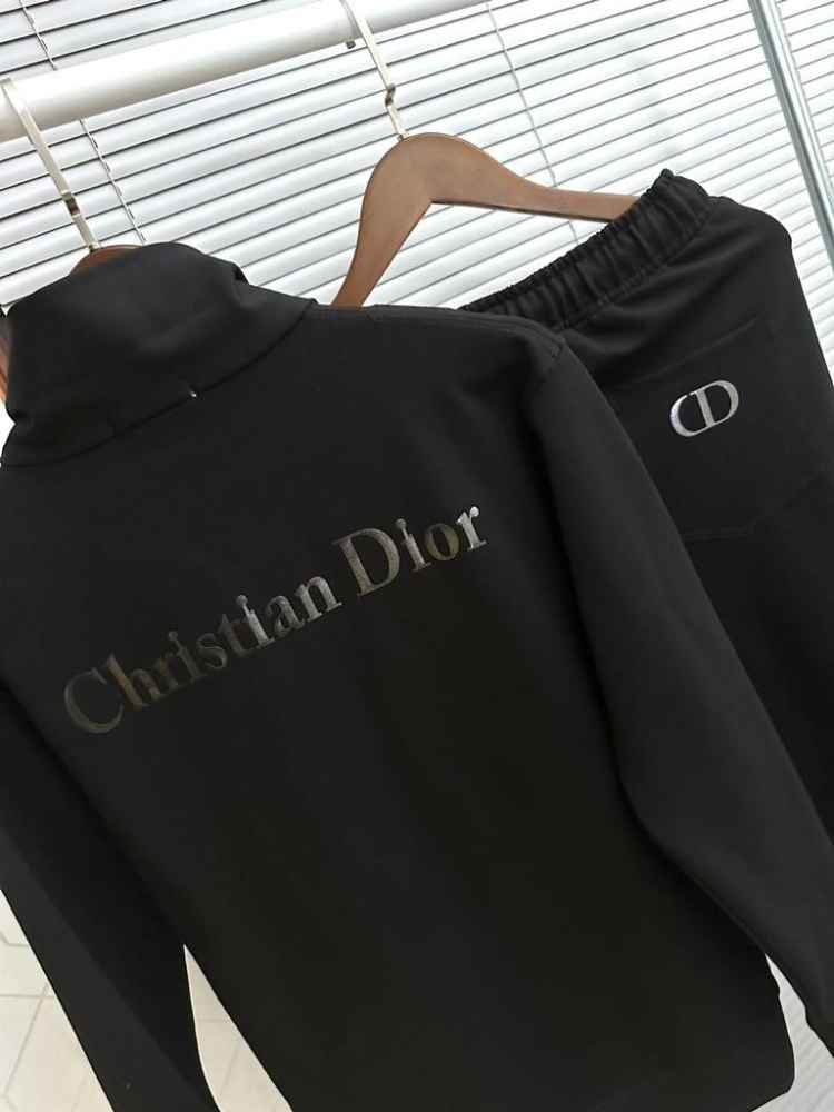 Christian Dior Embroidered logo Black Premium Tracksuit-1