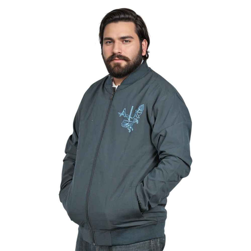 Armani Exchange Eagle Print Blue Premium Jacket-thumb-1