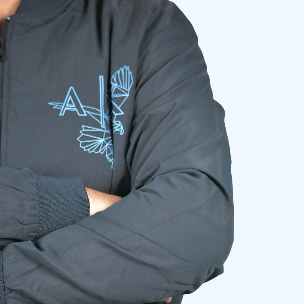Armani Exchange Eagle Print Blue Premium Jacket-thumb-4