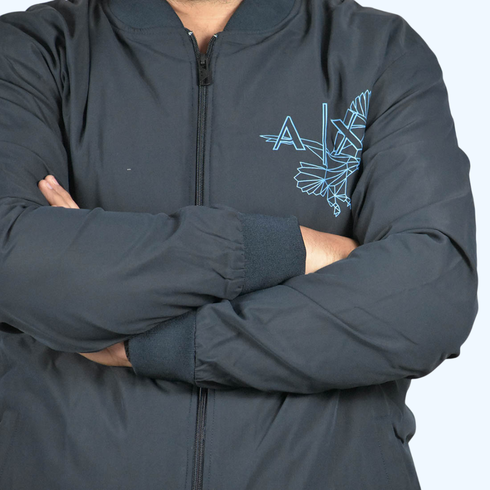 Armani Exchange Eagle Print Blue Premium Jacket-thumb-5
