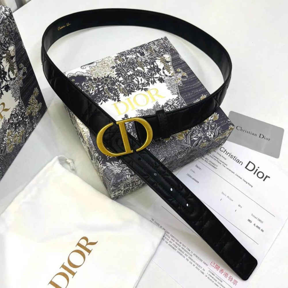 Dior Black & Golden Premium Quality Belt-thumb-0