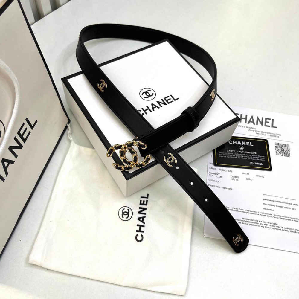 Chanel Primium Quality Black Ladies Belt-thumb-0