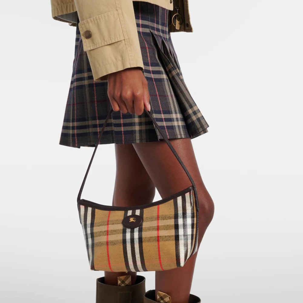 Burberry Highlands Vintage Check Brown Shoulder Bag-1