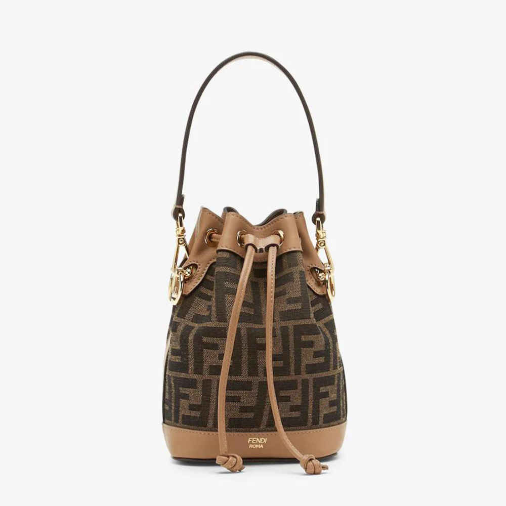 Fendi Zucca Small Brown Bucket Bag-thumb-0
