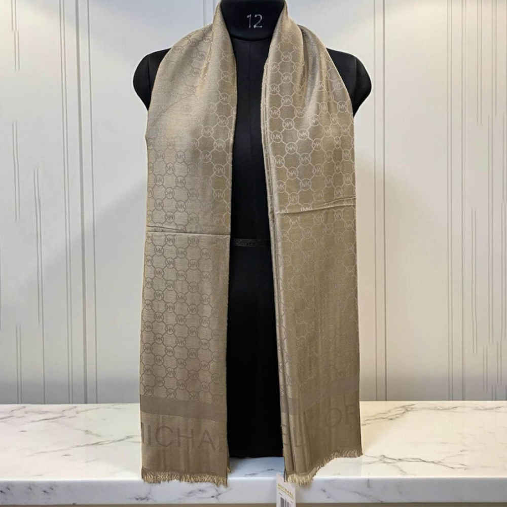 Michael Kors Light Beige Semi Woolen Stole-thumb-0