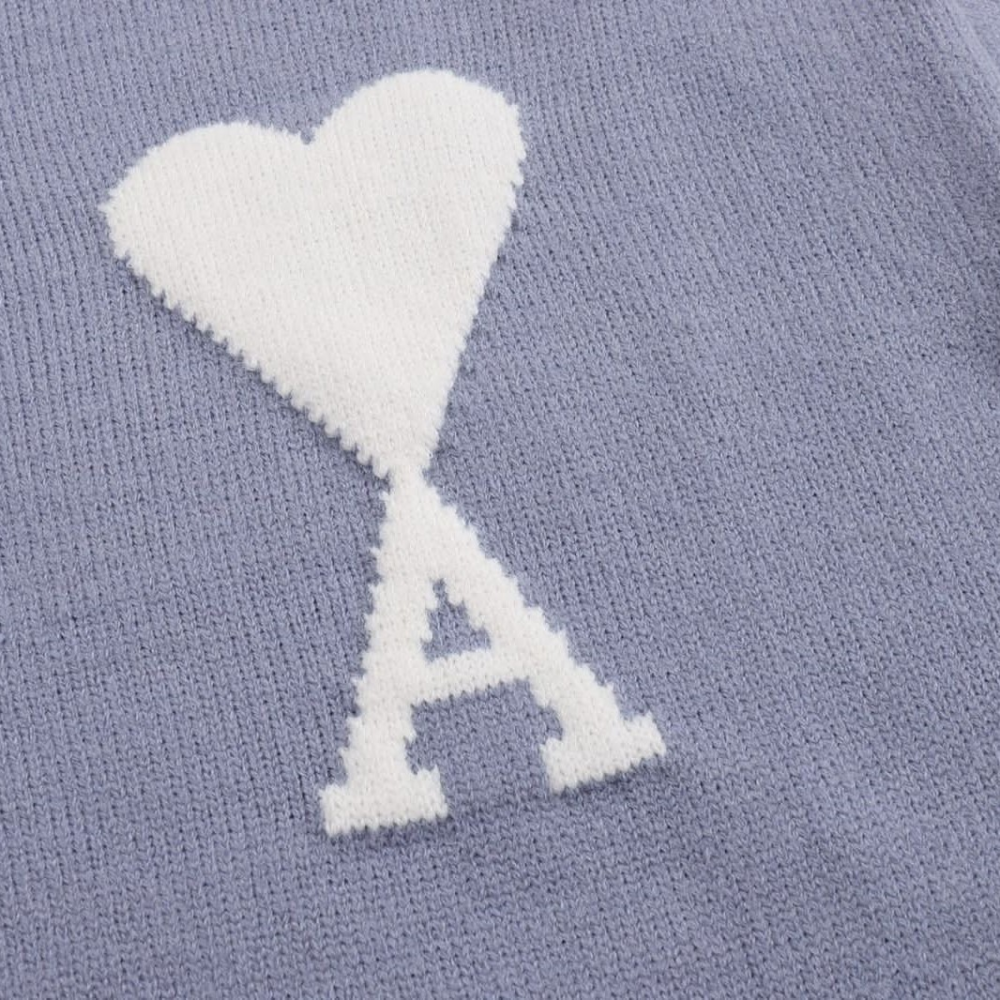 Ami Paris Blue Crewneck Pullover-thumb-2