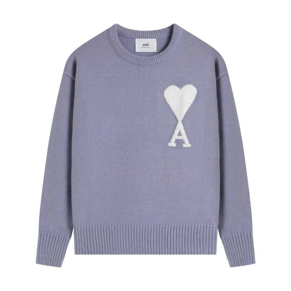 Ami Paris Blue Crewneck Pullover-thumb-0