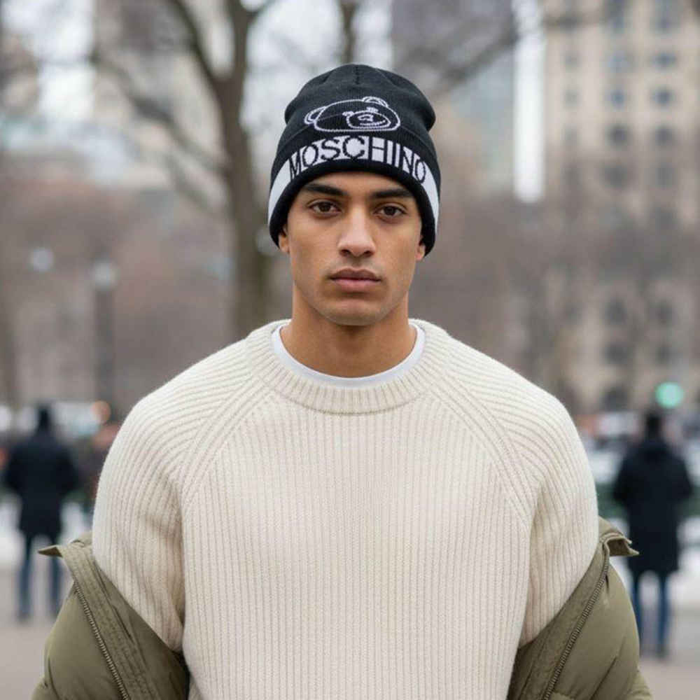 Moschino Black Cashmere Beanie-2