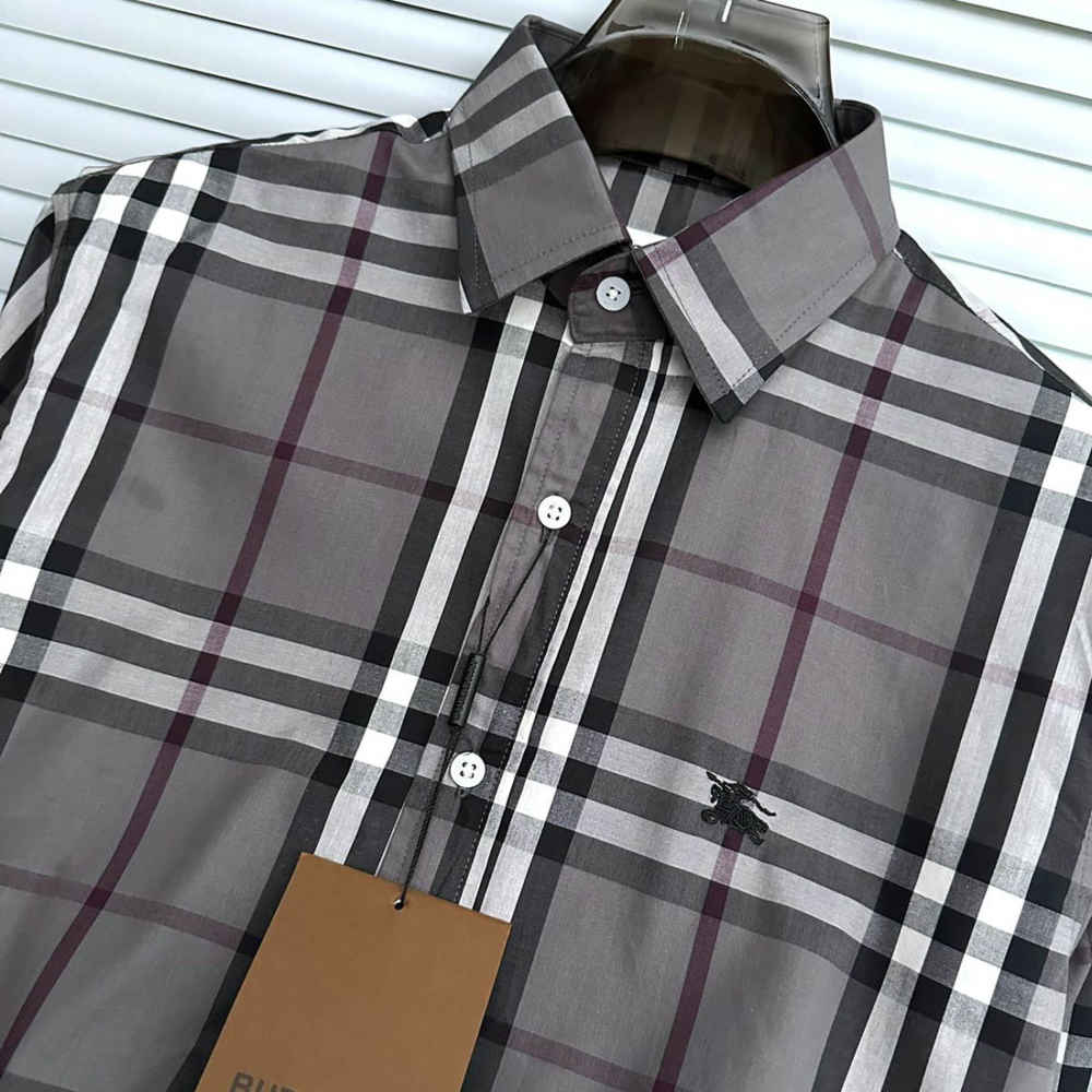 Burberry Checked Grey Premium Shirt-1