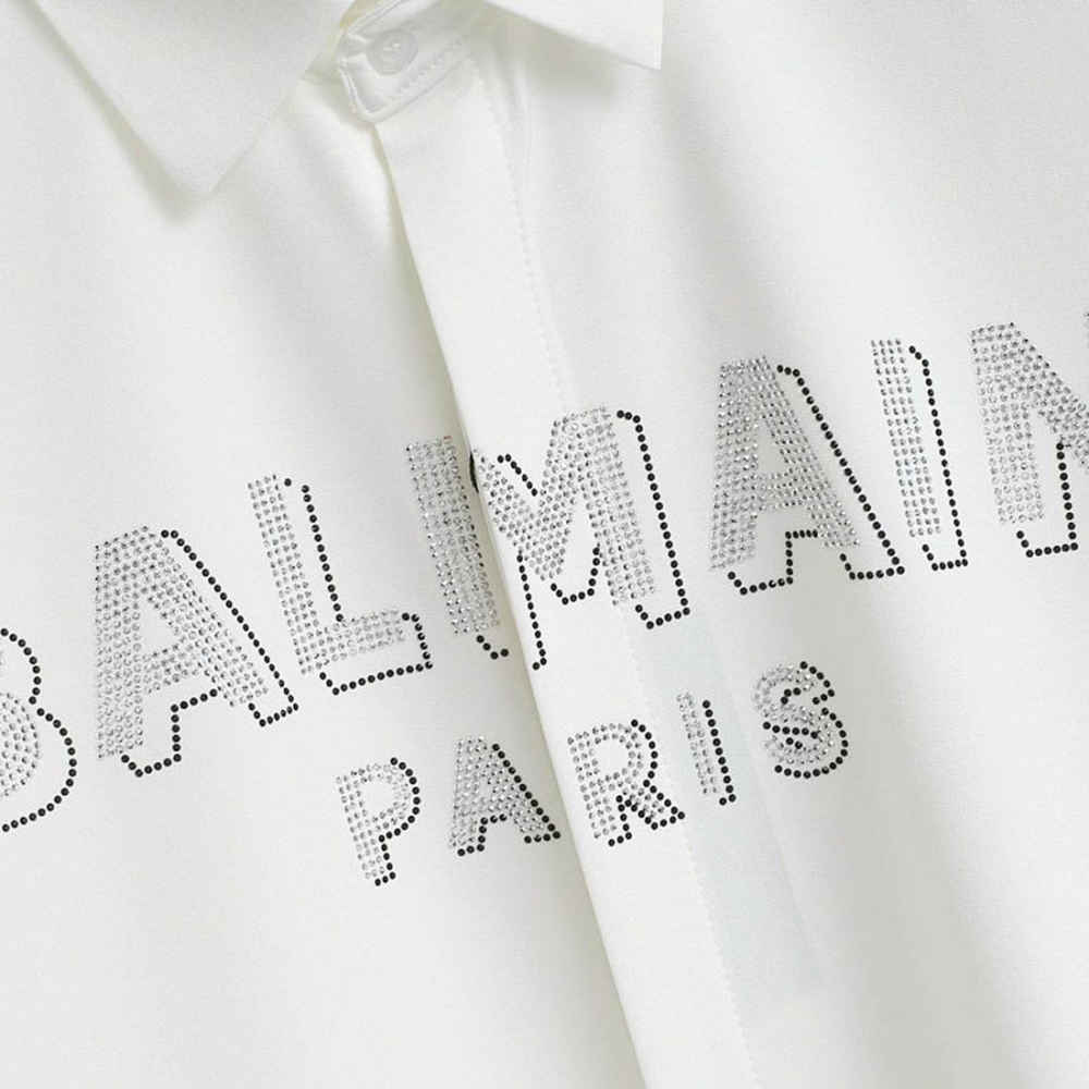 Balmain Embroidered White Premium Cotton Shirt-3
