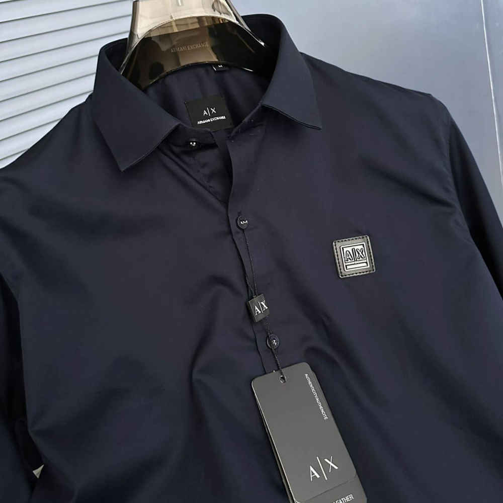 Armani Exchange Navy Blue Cotton Shirt-3