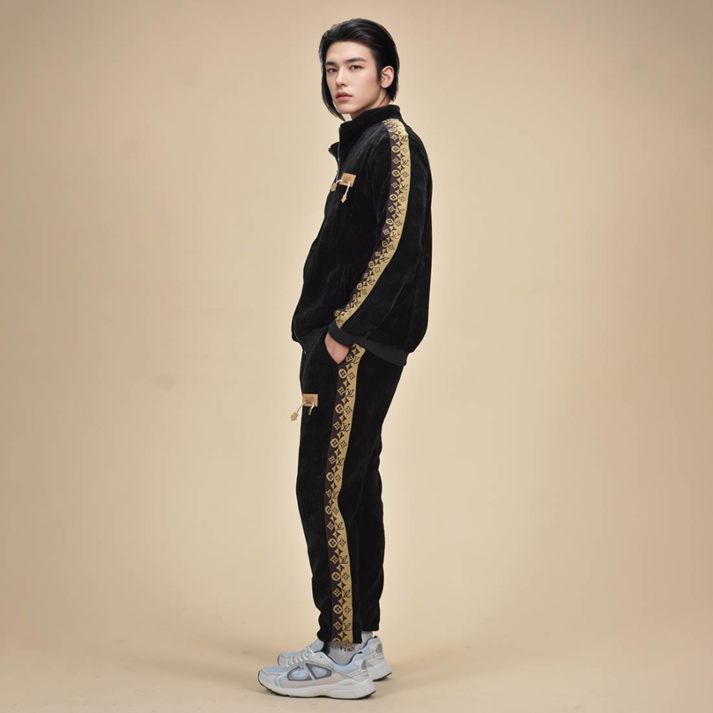 Louis Vuitton Monogram Black Premium Tracksuit-2