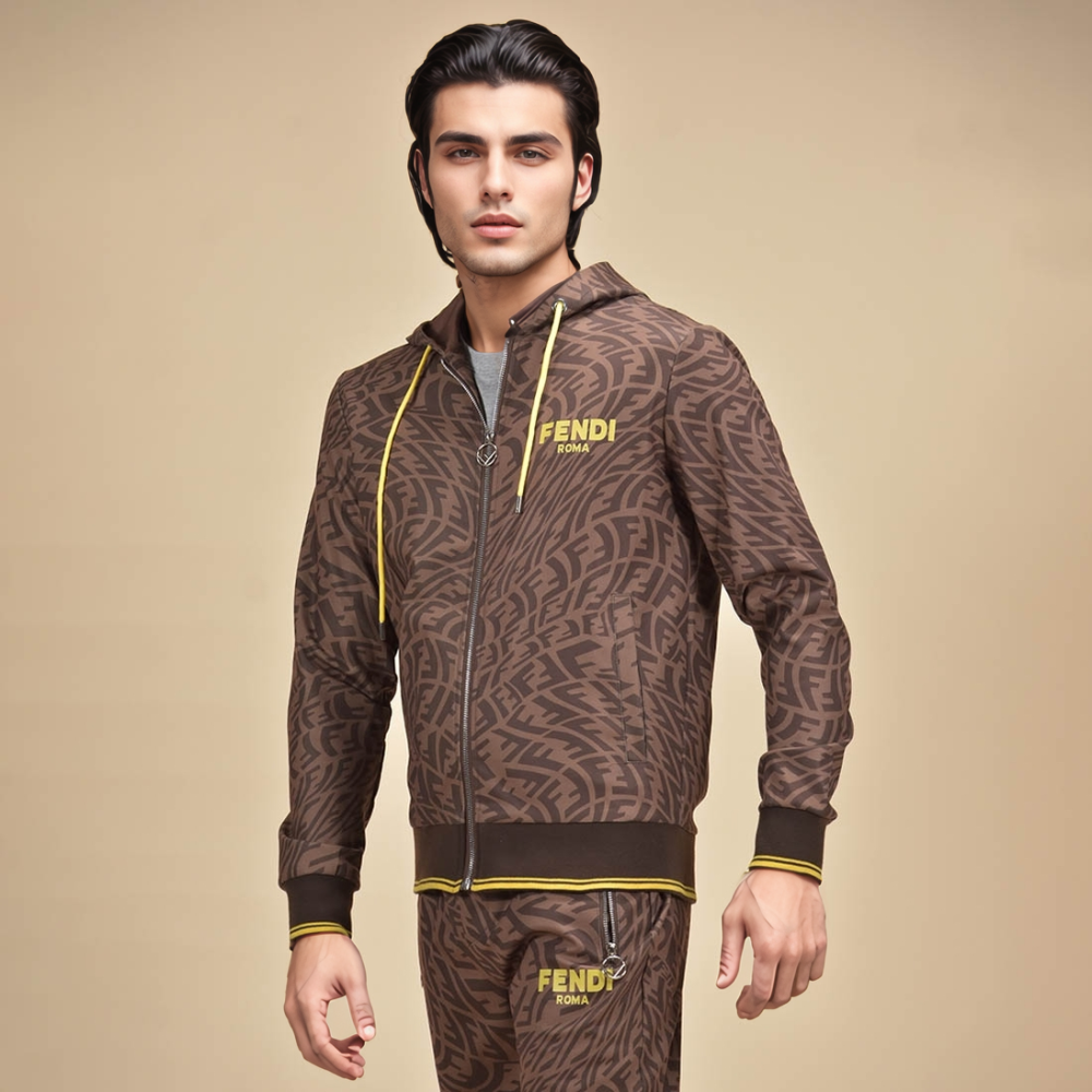 Fendi Brown Premium Quality Track Suit-3
