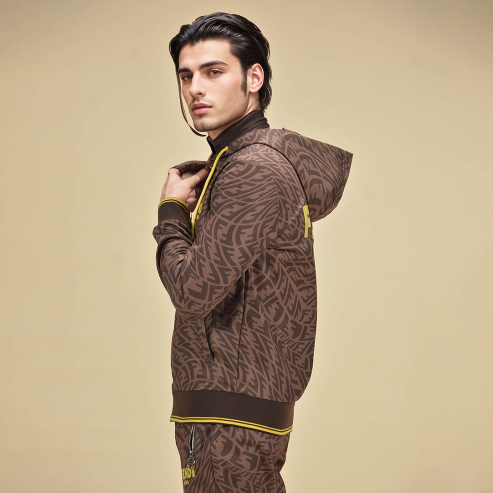 Fendi Brown Premium Quality Track Suit-5
