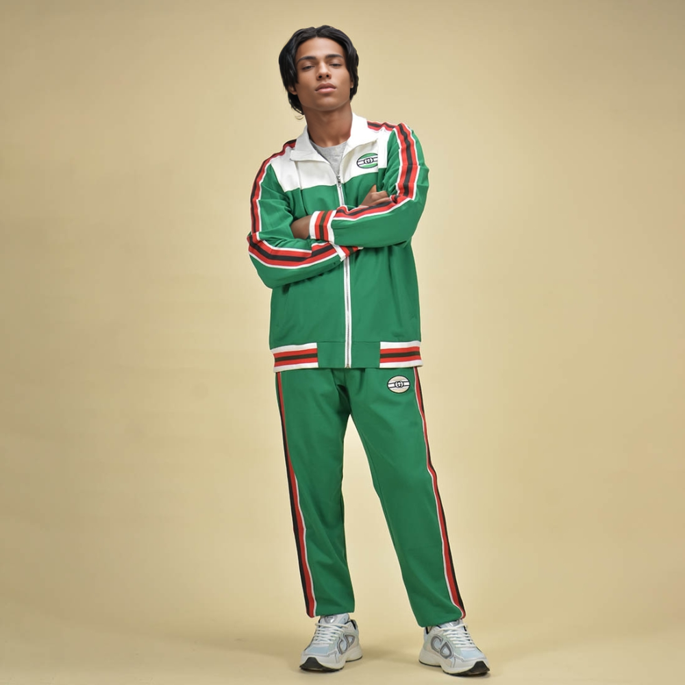 Gucci White & Green Premium Quality Track Suit-thumb-0