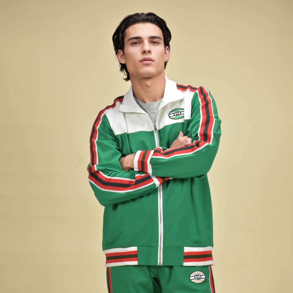 Gucci White & Green Premium Quality Track Suit-thumb-6