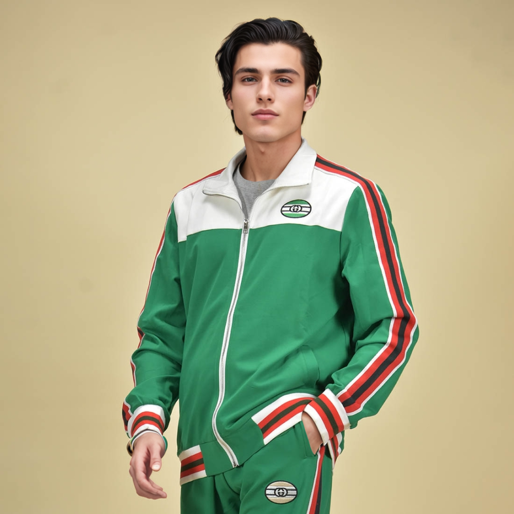 Gucci White & Green Premium Quality Track Suit-thumb-3