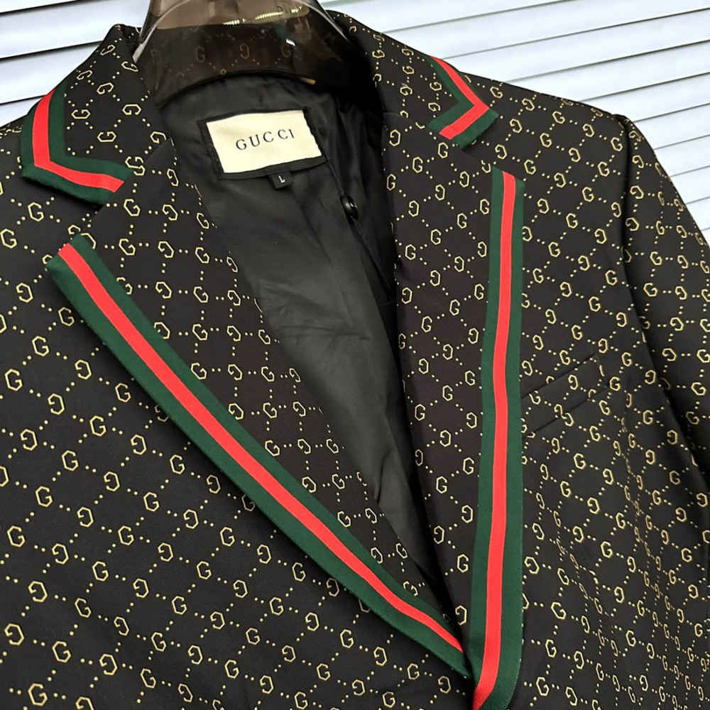 Gucci GG Canvas Black Single-Breasted Blazer-1