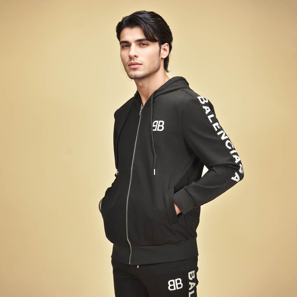 Balenciaga Embroidered logo Black Premium Tracksuit-3