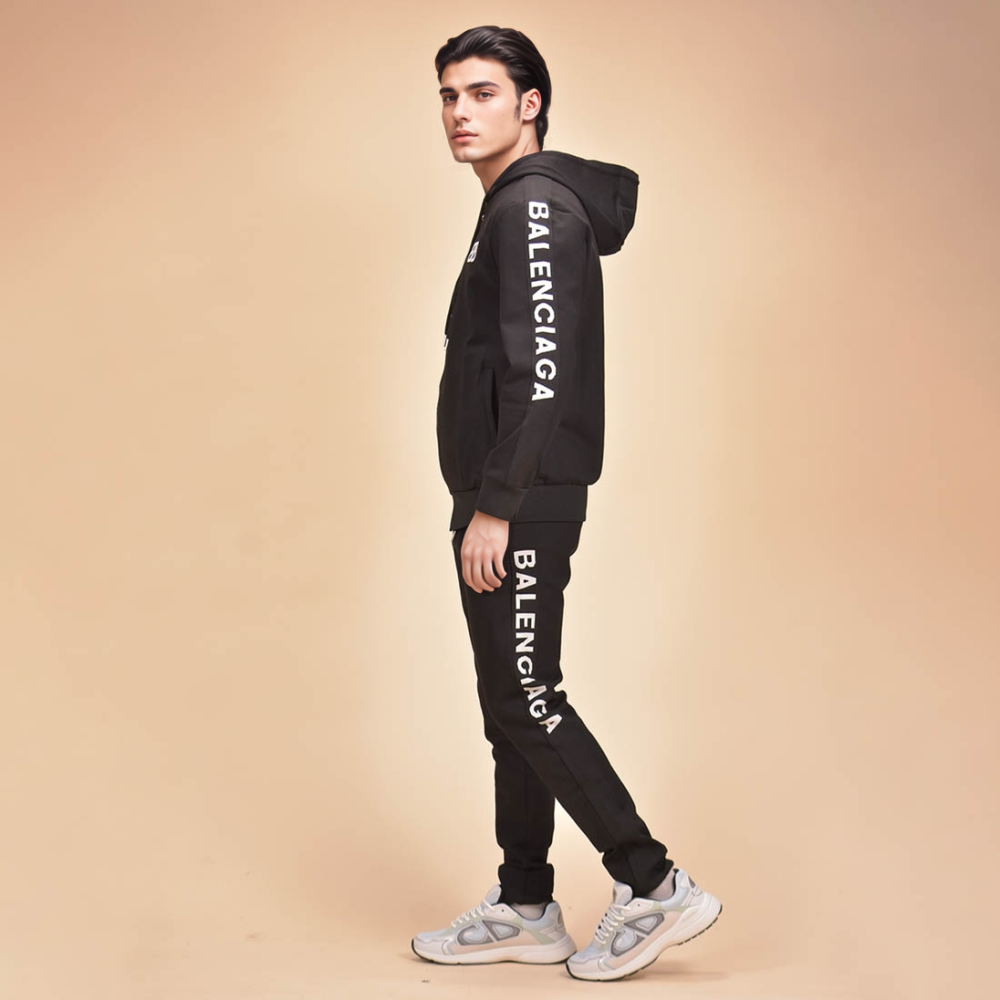 Balenciaga Embroidered logo Black Premium Tracksuit-2