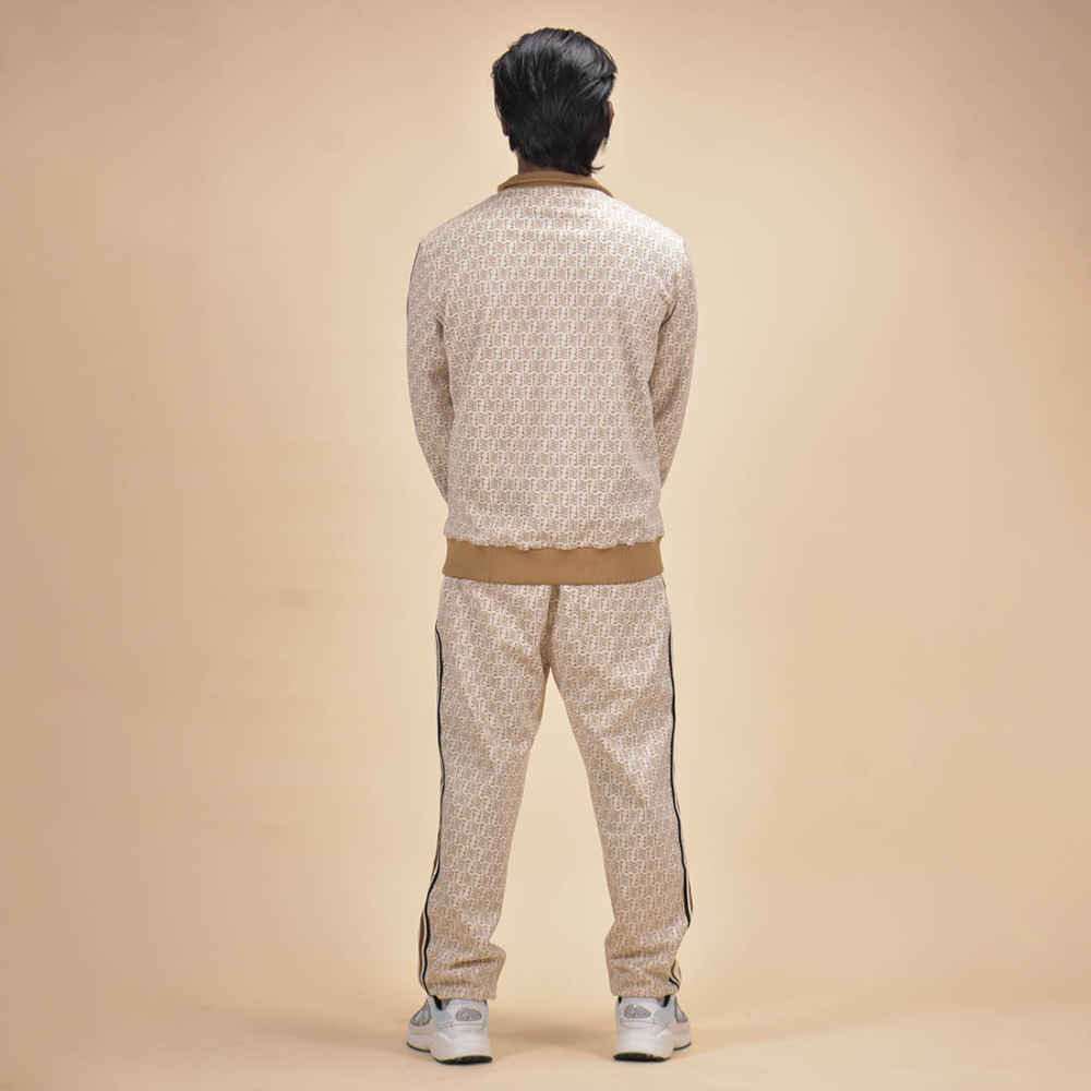 Fendi Embroidered logo Cream Premium Tracksuit-thumb-1