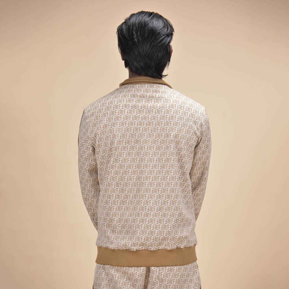 Fendi Embroidered logo Cream Premium Tracksuit-thumb-4